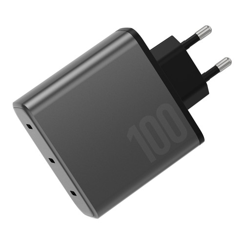 Сетевая зарядка EnergEA AmpCharge GaN100 3C 100W - темно серый (Gunmetal)