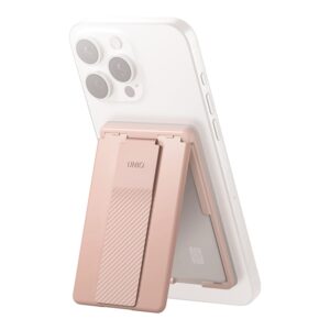 Картхолдер-подставка UNIQ Heldro ID Magnetic cardholder with Grip-Band and Stand Blush Pink