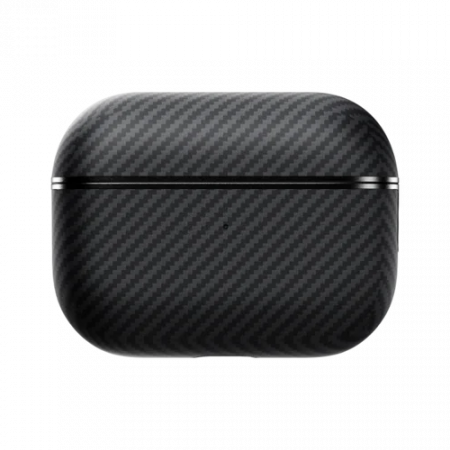 Чехол PITAKA MagEZ Case for AirPods Pro/Pro 2 поддерживает MagSafe, чёрно/серый (полоска)