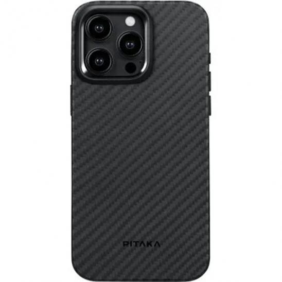 Чехол усиленный PITAKA MagEZ Pro 4 для iPhone 15 Pro Black/Grey Twill 1500D