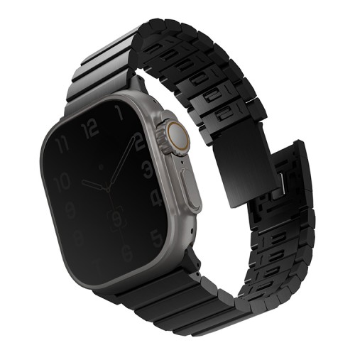 Стальной ремень Uniq STROVA MAG для Apple Watch 49/45/44/42, цвет черный (BLACK)