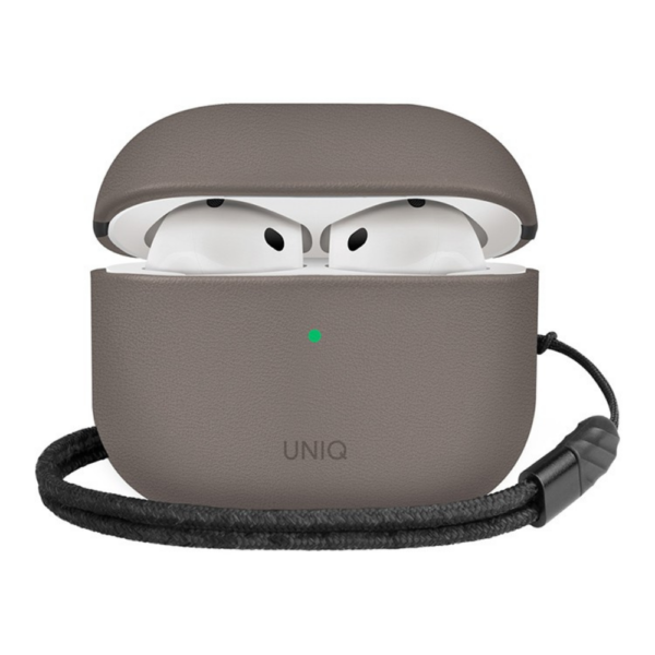 Чехол из искусственной кожи UNIQ LYDEN DS для AirPods 4 Flint Grey