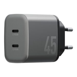 Сетевая зарядка EnergEA AmpCharge GaN45 2C PD/PPS/QC3.0 45W - темно серый (Gunmetal)