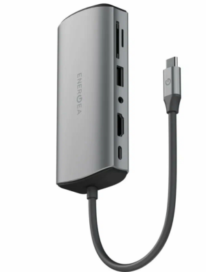 Адаптер EnergEA AluHub Max (11in1) USB C/ SD Card Reader/ Micro SD Reader/ 4 X USB-A/ 4K HDMI/ VGA/ 100W USB-C / 3.5MM Jack (Audio Only)- темно серый (Gunmetal)