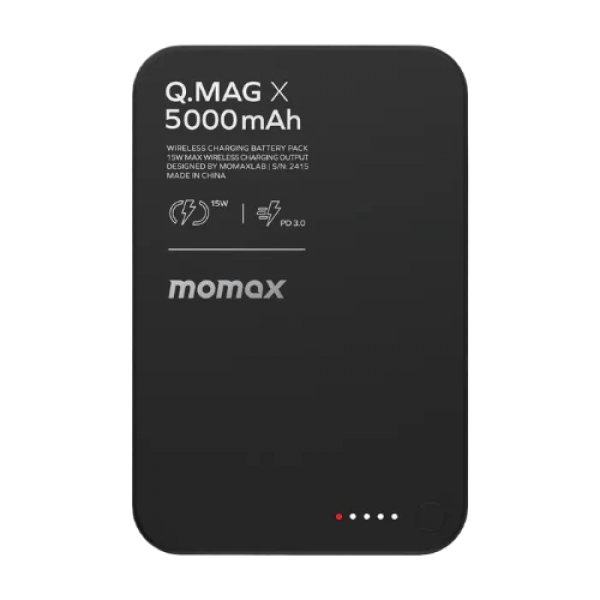 Внешний аккумулятор Momax Q.Mag X Battery Pack 5000mAh IP116AD (Black)