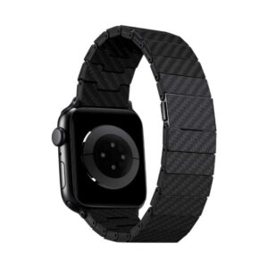 Браслет PITAKA Carbon Fiber Link серия Modern для Apple Watch 38/40/41/42/44/45/49mm, чёрно/серый (полоска)