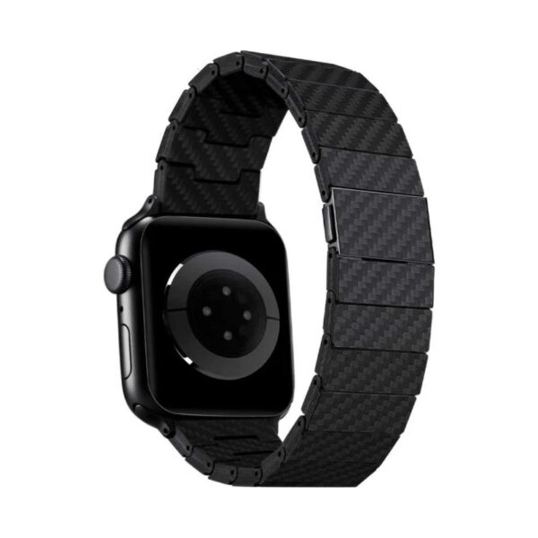 Браслет PITAKA Carbon Fiber Link серия Modern для Apple Watch 38/40/41/42/44/45/49mm, чёрно/серый (полоска)