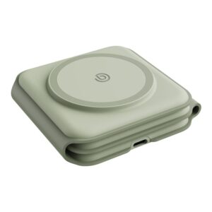 Складывающаяся зарядка 3 в 1 bazic GoMag Trio Plus 15W, цвет зеленый (Sage)