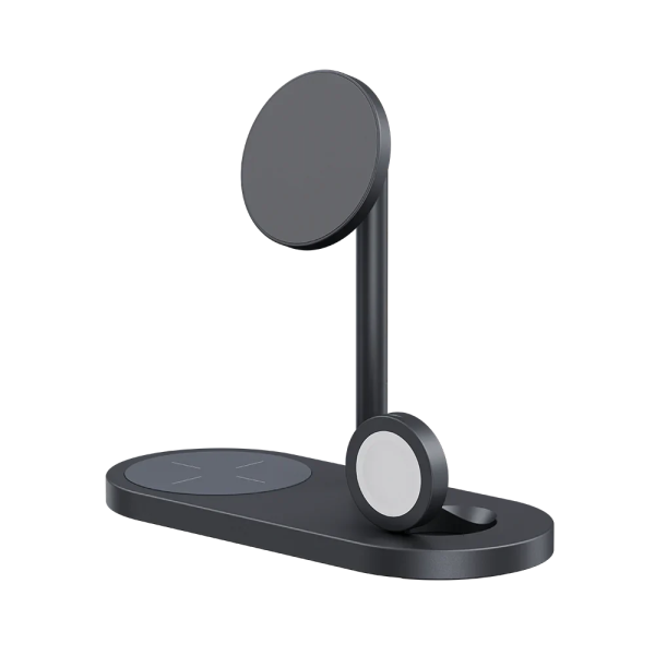 Беспроводная зарядка Benks W15 3-in-1 Charging Stand Tarnish 15W, цвет черный (BLACK)