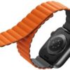 Ремень силиконовый UNIQ REVIX Premium для Apple Watch 49/45/44/42MM, SAFFRON ORANGE/KHAKI