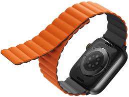 Ремень силиконовый UNIQ REVIX Premium для Apple Watch 49/45/44/42MM, SAFFRON ORANGE/KHAKI