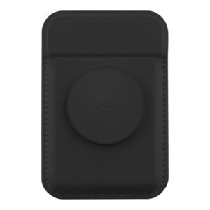 Картхолдер-бумажник UNIQ FLIXA Magnetic card holder Pop-out Grip-stand Jet Black