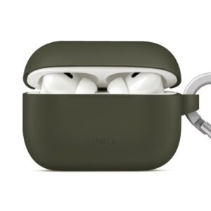 Чехол UNIQ для Airpods Pro 2 чехол Vencer Silicone case +carabin and earstrap Green