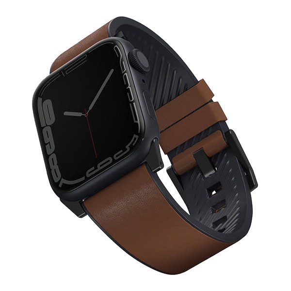 Кожаный влагоустойчивый ремень UNIQ STRADEN для Apple Watch 49/45/44/42мм, цвет коричневый