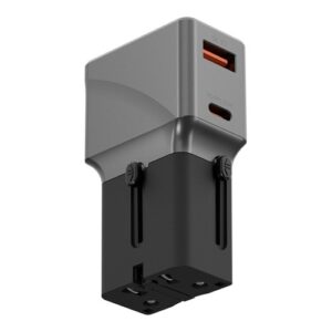 Сетевая зарядка EnergEA Travelworld Adapter 25, 1USB-C/1USB-A, 25W - темно серый (Gunmetal)