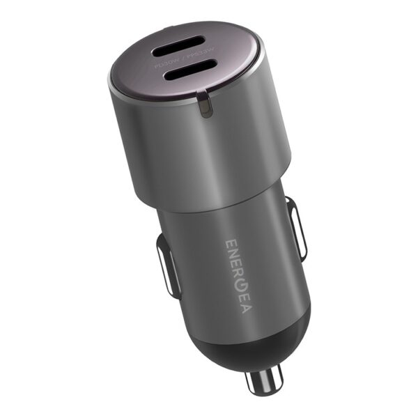 Автомобильная зарядка EnergEA AluDrive D60, USB-C + USB-С 66W - темно серый (Gunmetal)