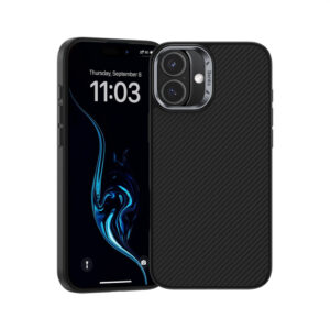 Чехол Benks Montage ArmorPro Case built with Kevlar для iPhone 16 черный кевлар (600D+1500D)