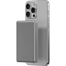 Ультратонкий внешний аккумулятор EnergEA Alupac Mini 10K, 10000MAH MAGSAFE - Natural Titanium