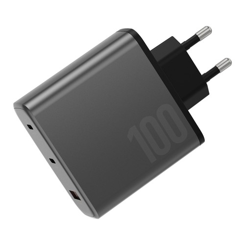 Сетевая зарядка EnergEA AmpCharge GaN100 2C1A 100W - темно серый (Gunmetal)