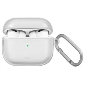 Чехол UNIQ для Airpods 3 Glase TPU case with carabin Clear