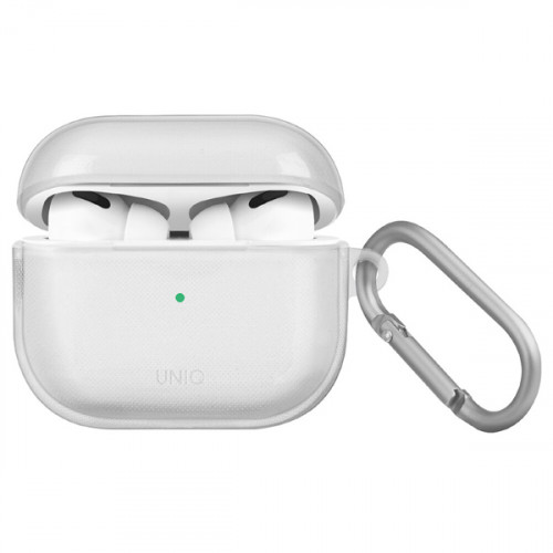 Чехол UNIQ для Airpods 3 Glase TPU case with carabin Clear