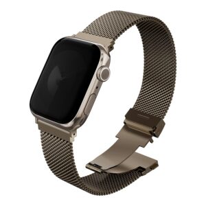 Стальной ремень мелкое плетение UNIQ DANTE PRO для Apple Watch 49/45/44/42мм, EMBER GOLD