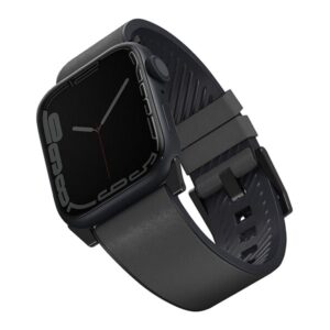 Кожаный влагоустойчивый ремень UNIQ STRADEN для Apple Watch 49/45/44/42мм, цвет серый