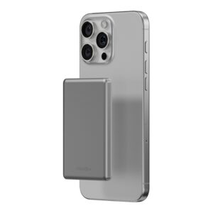 Ультратонкий внешний аккумулятор EnergEA Alupac Mini 5K, 5000MAH MAGSAFE - Natural Titanium