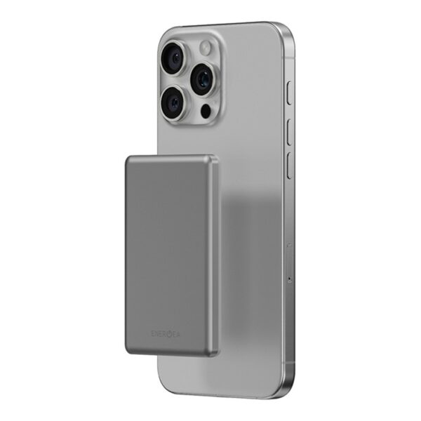 Ультратонкий внешний аккумулятор EnergEA Alupac Mini 5K, 5000MAH MAGSAFE - Natural Titanium