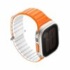 Ремень силиконовый Uniq REVIX EVO для Apple Watch 49/45/44/42MM, цвет оранжевый/белый