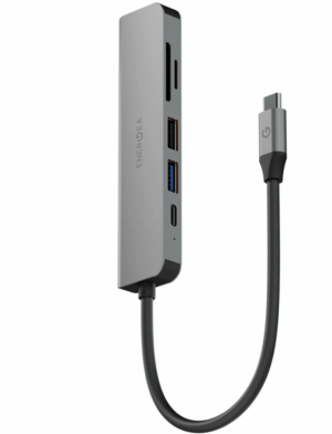 Адаптер EnergEA AluHub HD 3 (6in1) USB C/SD Card Reader/Micro SD Reader/ 2 X USB A/4K HDMI/ 60W USB-Cтемно серый (Gunmetal)