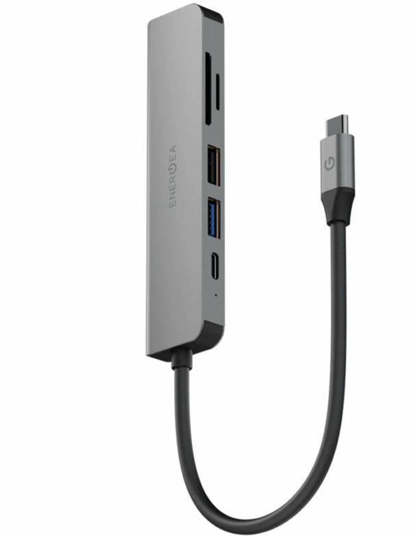 Адаптер EnergEA AluHub HD 3 (6in1) USB C/SD Card Reader/Micro SD Reader/ 2 X USB A/4K HDMI/ 60W USB-Cтемно серый (Gunmetal)