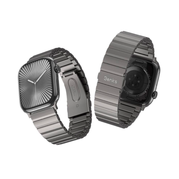 Титановый браслет Benks Adjustable для Apple Watch 49/46/45/44/42, цвет натуральный титан (TITANIUM)