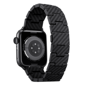 Браслет PITAKA Carbon Fiber Link серия Retro для Apple Watch 38/40/41/42/44/45/49mm, чёрно/серый (полоска)