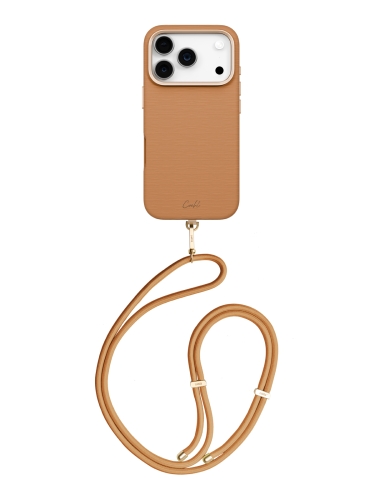 Чехол со шнурком UNIQ COEHL MIRELLE (MagSafe) для iPhone 17 Pro Max PECAN BROWN