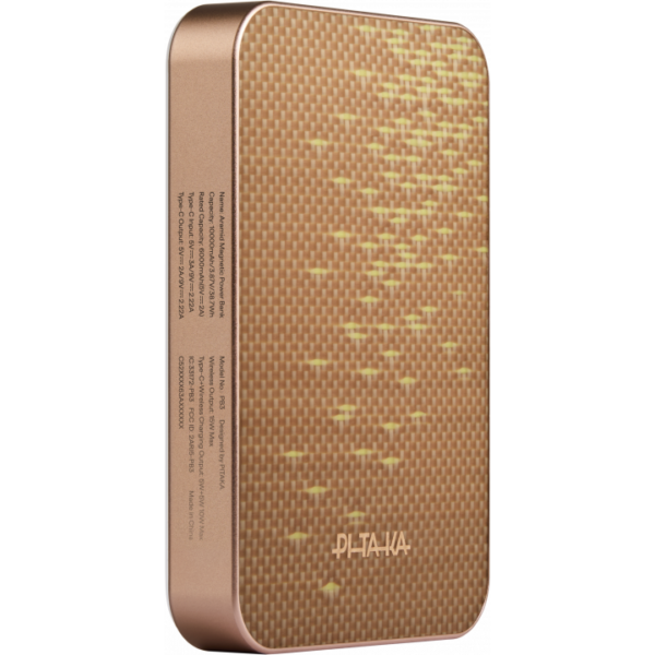 Беспроводное зарядное устройство Pitaka Power Bank Qi2 5к, Golden Glint