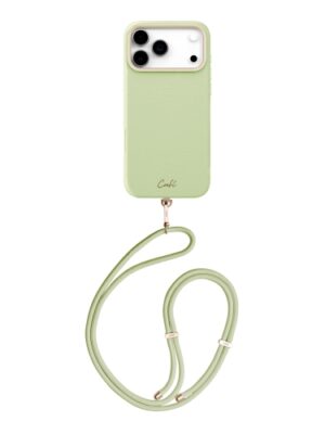 Чехол со шнурком UNIQ COEHL MIRELLE (MagSafe) для iPhone 17 Pro LINT GREEN