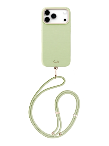 Чехол со шнурком UNIQ COEHL MIRELLE (MagSafe) для iPhone 17 Pro LINT GREEN