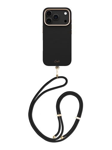 Чехол со шнурком UNIQ COEHL MIRELLE (MagSafe) для iPhone 17 Pro EBONY