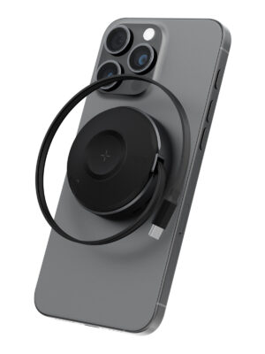Беспроводное зарядное устройство EnergEA MagDuo Arc 2in1 magnetic iPhone +AW charger +retractable USB-C cable Gun