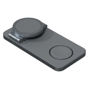 Беспроводное зарядное устройство 3 в 1 Magssory Yoga для Apple, с магнитами, с поддержкой Qi2 (миднайт)