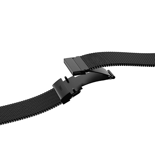 Браслет UNIQ Apple Watch 49/45/44/42мм мелкое плетение DANTE PRO, черный графит