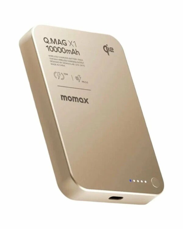 Внешний аккумулятор MOMAX 10000mAh Q.Mag X1 Qi2 PD20W, золотой
